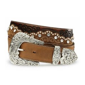 Tony Llama leather rhinestone belt